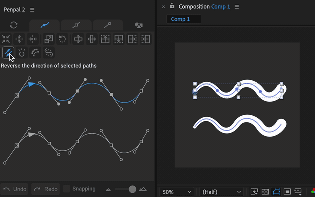 Reverse path direction or point order with Penpal in After Effects
